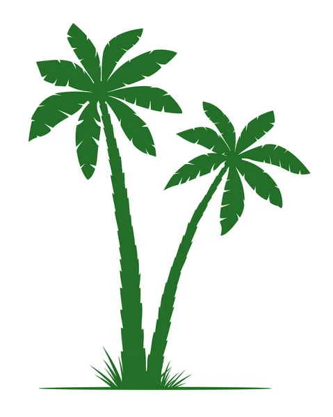 Palm Trees Σιλουέτες Διανυσματική Απεικόνιση Απομονώνονται Λευκό Φόντο Εικονογράφηση Διανύσματος — Διανυσματικό Αρχείο