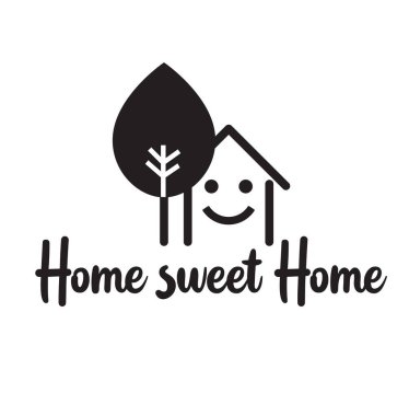 Gayrimenkul, ev ikonu, evim evim güzel evim. Vektör Çizgisi Simgesi.