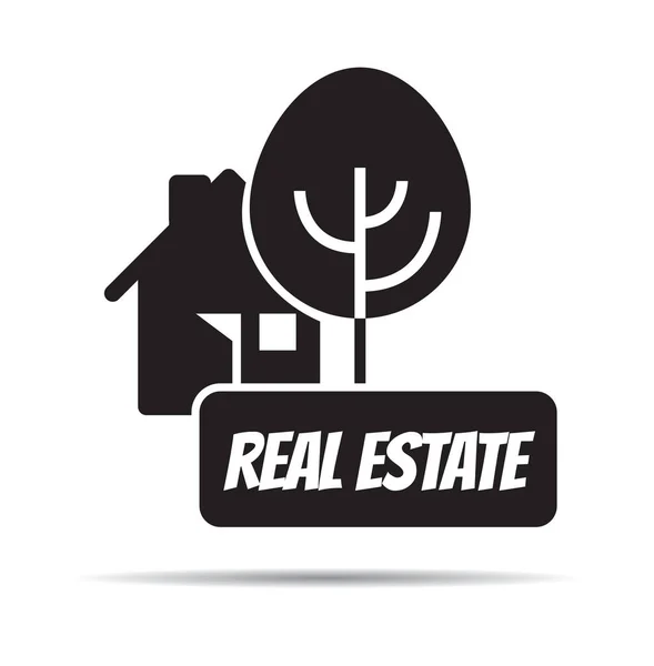 Real Estate Logo Home Rent Vector Outline Icon — Stock Vector