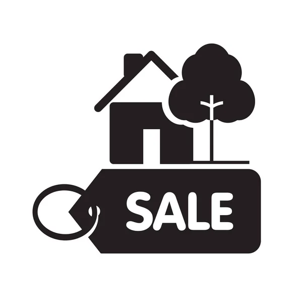 Real Estate Home Icon Sale Ikona Obrysu Vektoru — Stockový vektor