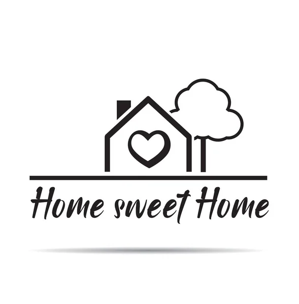 Real Estate Home Sweet Home Logo Vector Outline Icon — Stock Vector