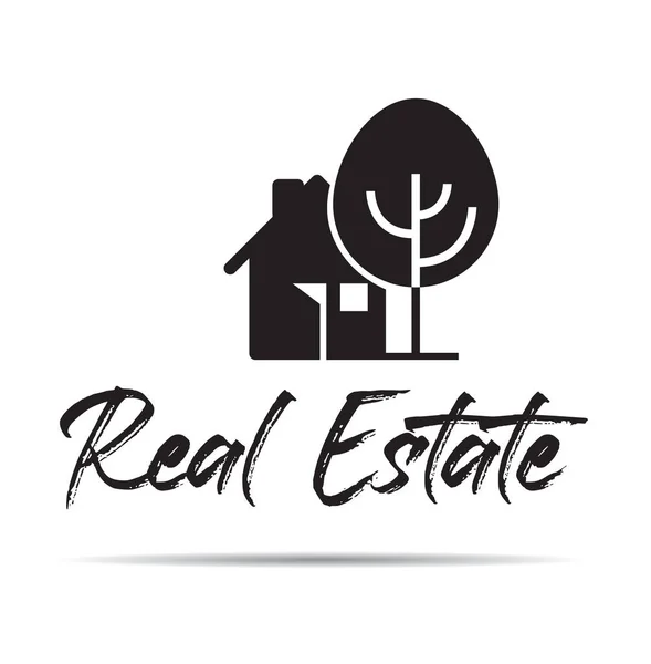 Real Estate Logo Home Rent Vector Outline Icon — Stock Vector