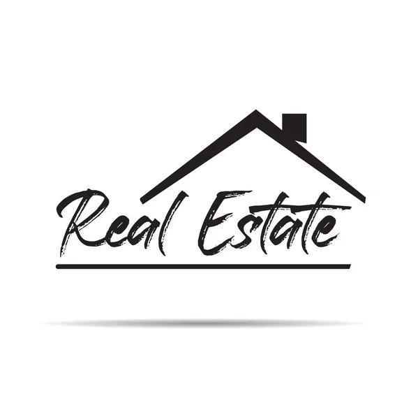 Real Estate Logo Home Rent Vector Outline Icon — Stock Vector