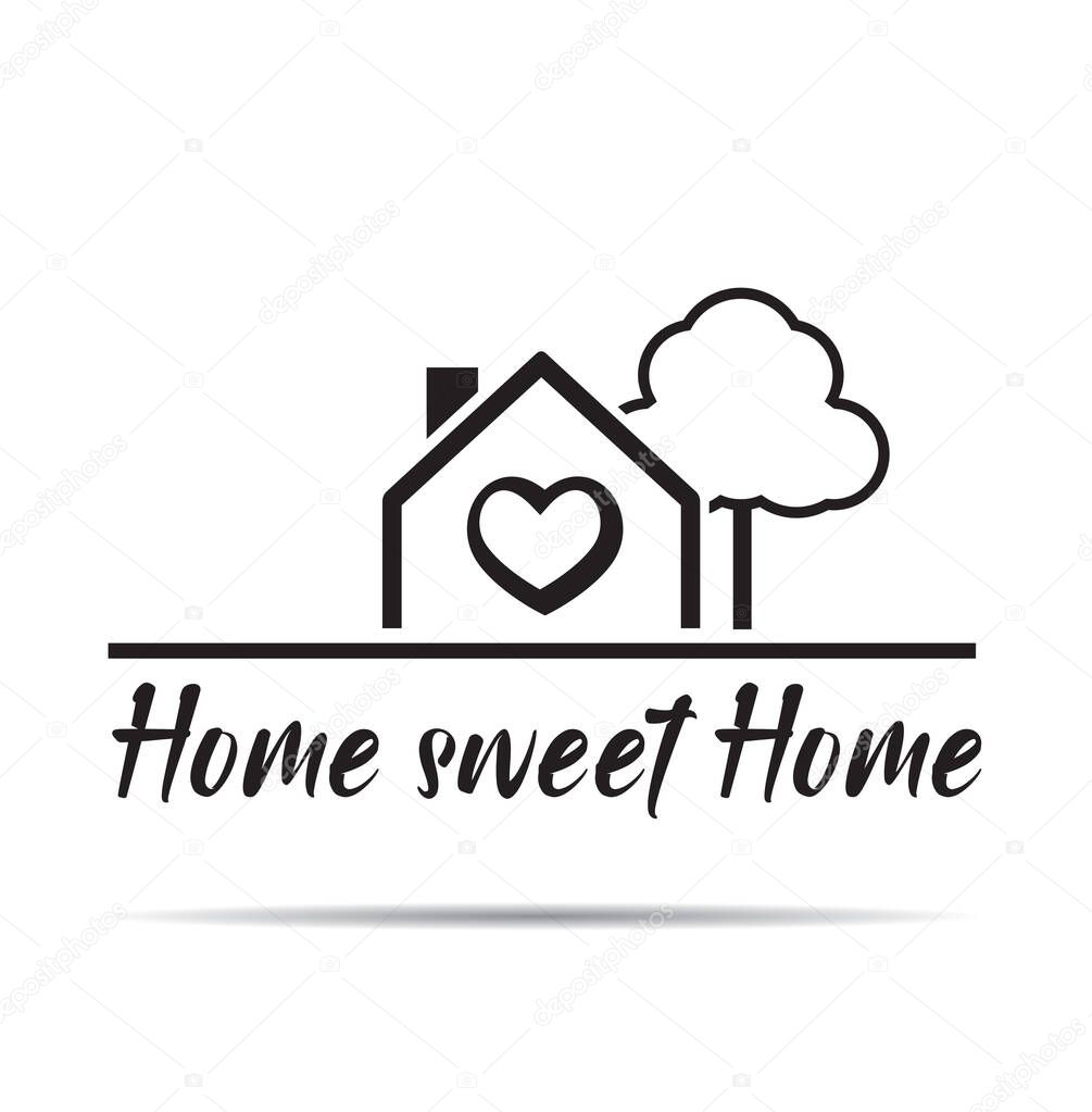 Real Estate HOME SWEET HOME logo. Vector outline Icon.