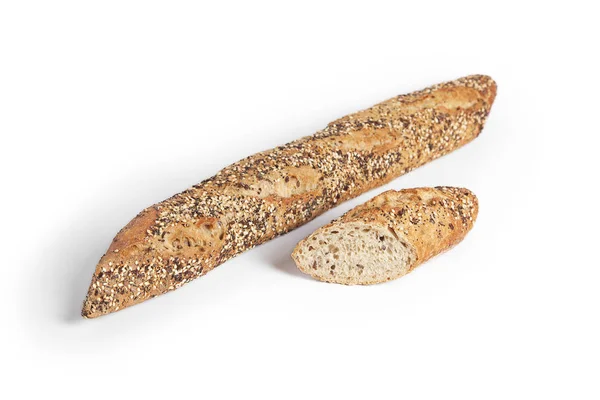 Multi Müsli Brot Auf Weißem Hintergrund — Stockfoto
