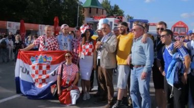 Maçtan önce Hırvatça, Rusya, Arjantin futbol hayranları grup