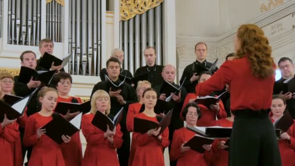 Group of people singing in choir — Stock Video