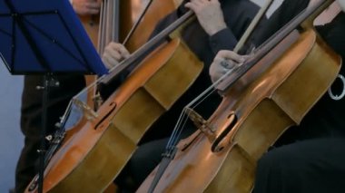 Çello çalan kadın ve erkek