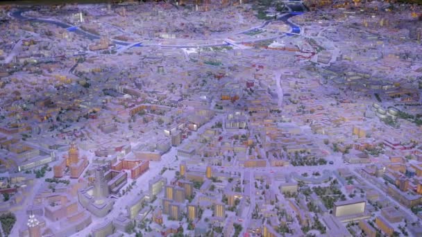 Интерактивная 3D модель города Москвы — стоковое видео