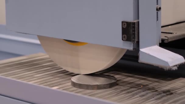 Machine de meulage de surface travaillant avec une pièce métallique : ralenti — Video