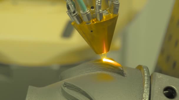 Laser melting, powder spray manufacturing technology - direct metal deposition — Stock Video