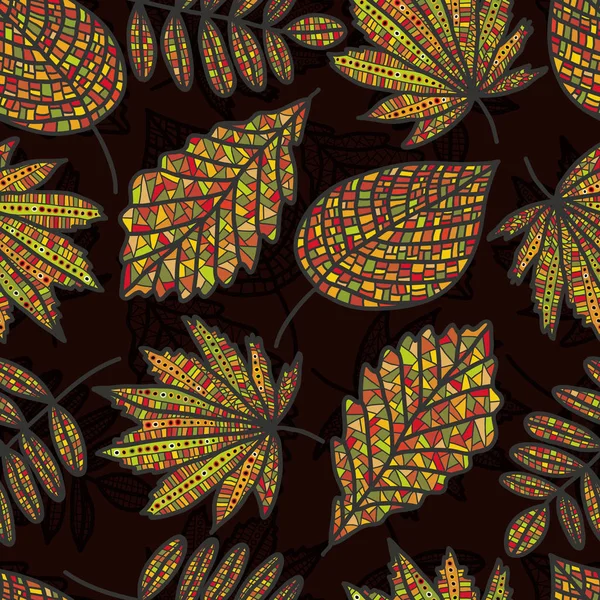 Automne motif feuille sans couture — Image vectorielle