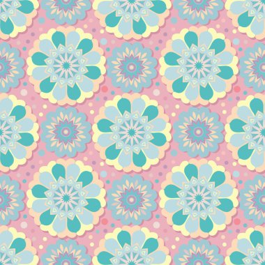 Çiçek desenli kesintisiz geometrik