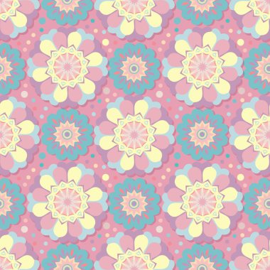 Çiçek desenli kesintisiz geometrik