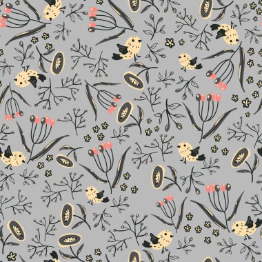 Soyut çiçek seamless modeli. Renkli vektör arka plan