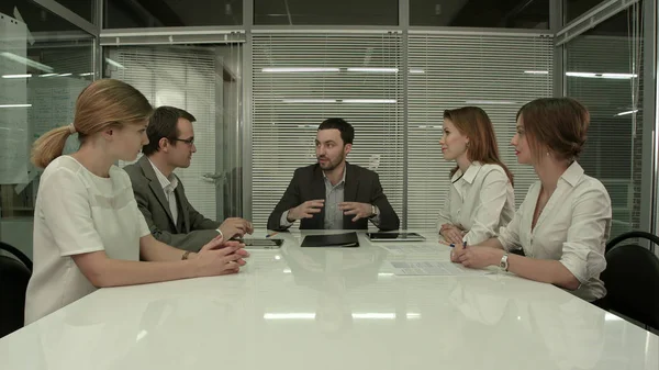 Business People Having Board Meeting In Modern Office — Stock Photo, Image