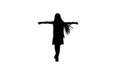 Silhouette dans küçük sarışın kız şarkı parça mat