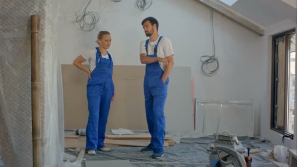 房屋工程承包商团队 — 图库视频影像