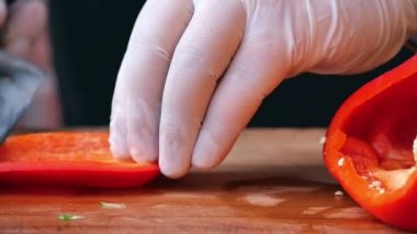 utting kırmızı biber ahşap tablo