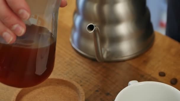Coffee being poured — Stock Video