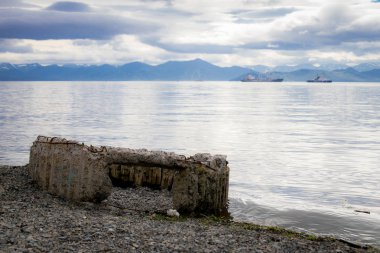 Savaş gemileri ve Avacha Körfezi, Petropavlovsk Kamchatsky manzara görünümü