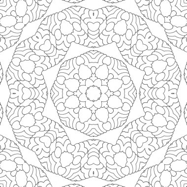Çocuklar ve yetişkinler için boyama sayfası. Çocuklar ve yetişkinler için küçük ayrıntılarla sorunsuz desen. Boyama için geometrik süs.