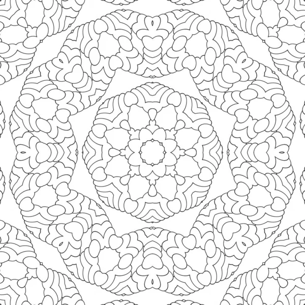 Coloring page for children and adults. Seamless pattern with small details for kids and adults. Geometric ornament for coloring.