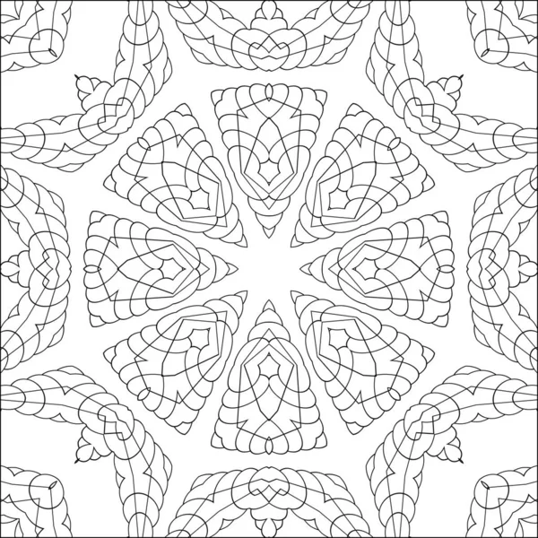 Enkel Geometrisk Fargeside Barn Voksne Slapp Svarte Hvite Pynt Meditativ – stockfoto
