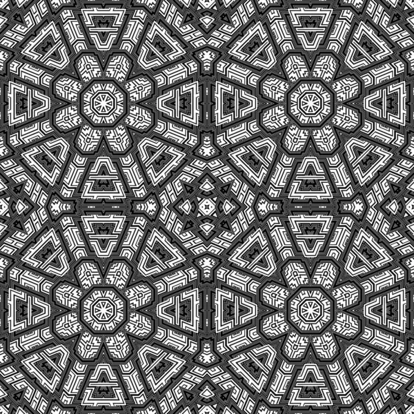 Geometriske Sømløse Mønstre Hvite Svarte Linjer Striper Sikksakk Mal Utforming – stockfoto