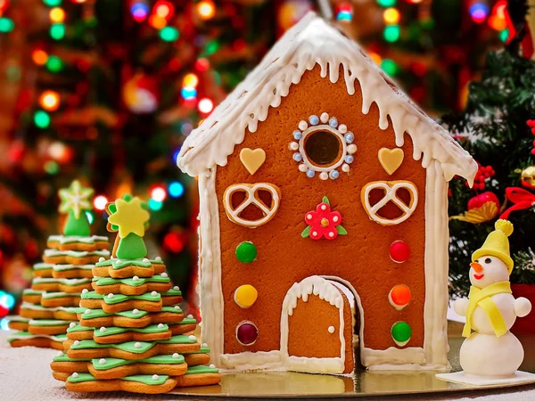 Sweet and tasty gingerbread cottage, gingerbread house for Christmas