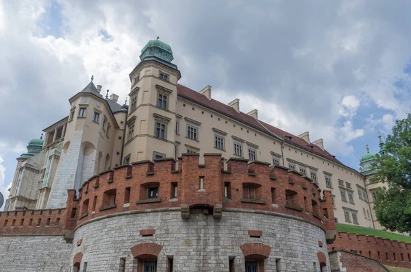 Antik Cephe Bina Wawel Kalesi Şehir Krakow Polonya Yaz Saati — Stok fotoğraf