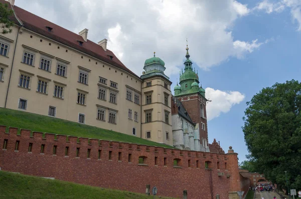 Antik Cephe Bina Wawel Kalesi Şehir Krakow Polonya Yaz Saati — Stok fotoğraf