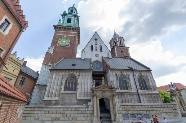 Antik Cephe Bina Wawel Kalesi Şehir Krakow Polonya Yaz Saati — Stok fotoğraf