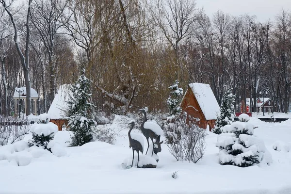 Sneeuw Gorky Park Charkov Winter Oekraïne — Stockfoto