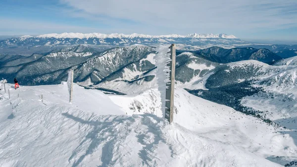 Vedere din muntele Chopok, cel mai înalt vârf din Tatra de Jos, Jasna, Slovacia — Fotografie, imagine de stoc