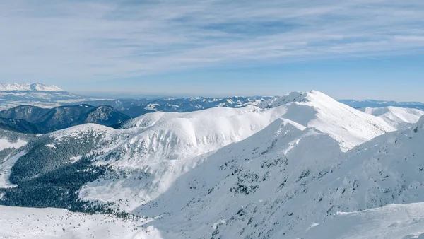 Vedere din muntele Chopok, cel mai înalt vârf din Tatra de Jos, Jasna, Slovacia — Fotografie, imagine de stoc