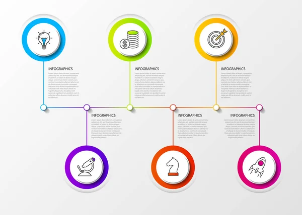 Infographic设计模板 业务概念有6个步骤 可用于工作流布局 网页设计 矢量说明 — 图库矢量图片