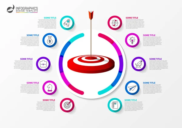 Infographic Design Template Business Concept Target Can Used Workflow Layout — Stock Vector