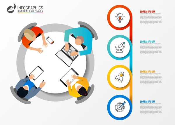 Infografische Design Vorlage Geschäftskonzept Mit Schritten Kann Für Workflow Layout — Stockvektor