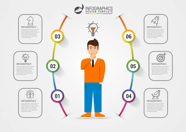 Modelo Design Infográfico Conceito Criativo Com Passos Pode Ser Usado —  Vetores de Stock