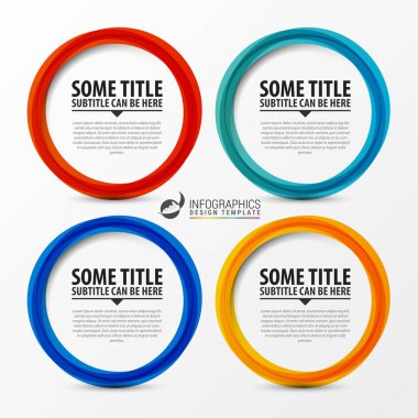 Infographic tasarım şablonu. Dört adımlı yaratıcı bir kavram. İş akışı düzeni, diyagram, pankart, web tasarımı için kullanılabilir. Vektör illüstrasyonu