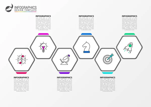 Infografikai Tervezési Sablon Kreatív Koncepció Lépéssel Használható Munkafolyamat Elrendezés Diagram — Stock Vector