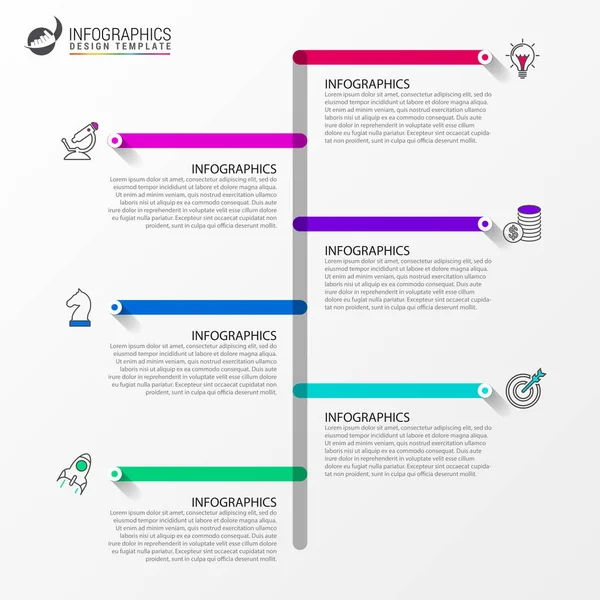 Infographic Πρότυπο Σχεδιασμού Χρονική Έννοια Βήματα Μπορεί Χρησιμοποιηθεί Για Διάταξη — Διανυσματικό Αρχείο