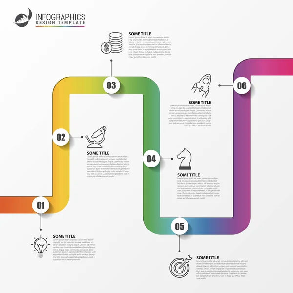 Absztrakt színes üzleti út. Idősor infographic sablon — Stock Vector