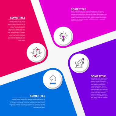 Infographic tasarım şablonu. Dört adımlı yaratıcı bir kavram. İş akışı düzeni, diyagram, pankart, web tasarımı için kullanılabilir. Vektör illüstrasyonu