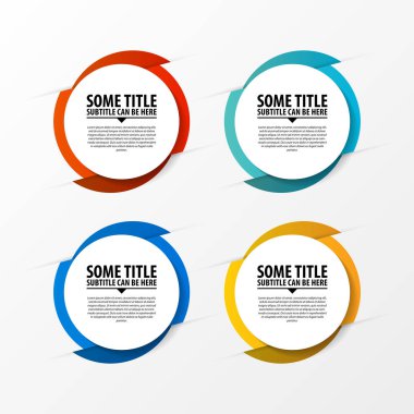 Infographic tasarım şablonu. Dört adımlı yaratıcı bir kavram. İş akışı düzeni, diyagram, pankart, web tasarımı için kullanılabilir. Vektör illüstrasyonu