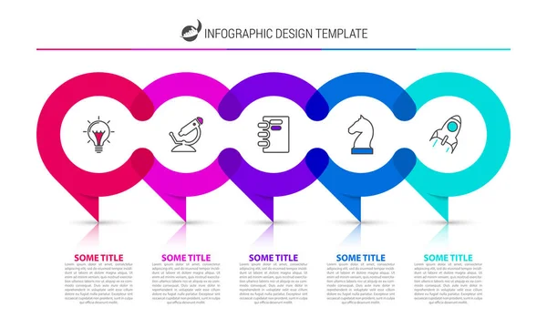 Infographic设计模板 有五个步骤的创意概念 可用于工作流布局 网页设计 矢量说明 — 图库矢量图片