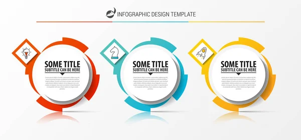 Modelo Design Infográfico Conceito Criativo Com Passos Pode Ser Usado — Vetor de Stock