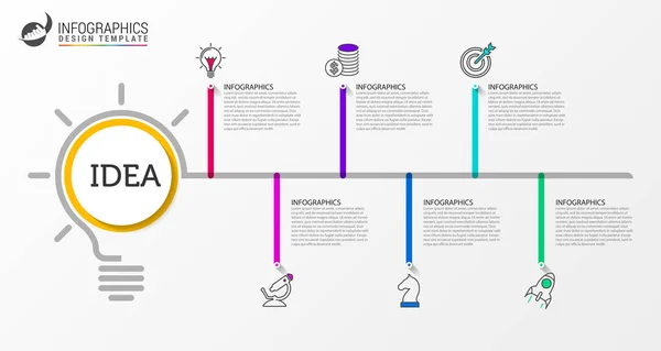 Modelo Design Infográfico Conceito Criativo Com Passos Pode Ser Usado — Vetor de Stock