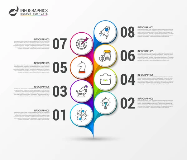Modelo Design Infográfico Conceito Criativo Com Passos Pode Ser Usado —  Vetores de Stock